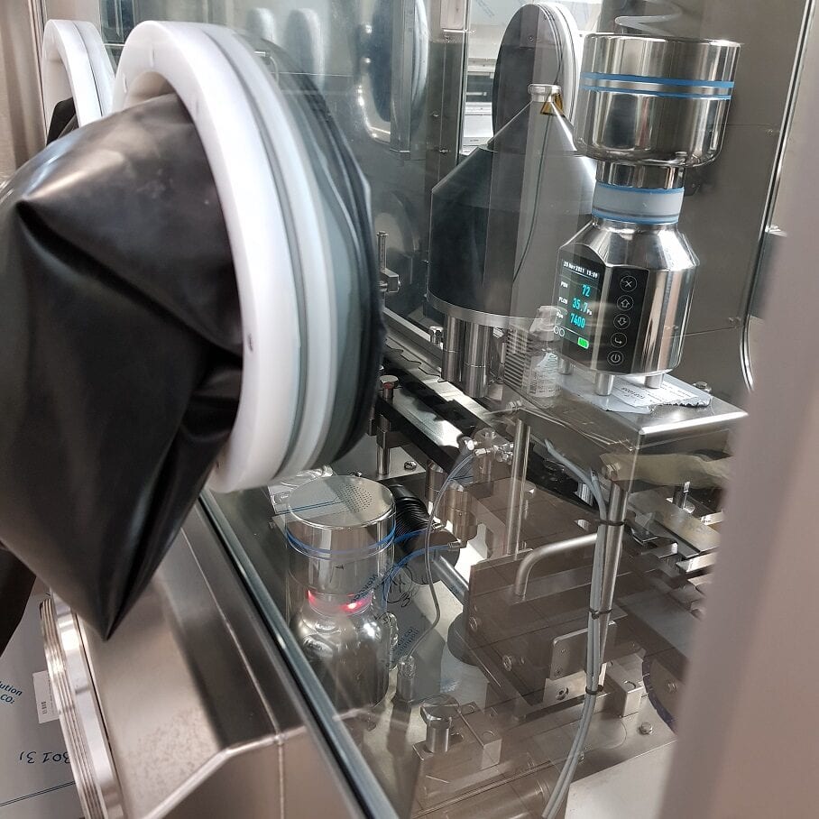 FS100 during VHP decontamination test in isolator