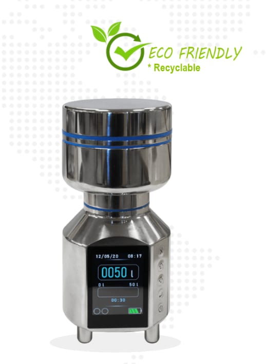 PS100 portable microbial air sampler in electropolished 316L stainless steel