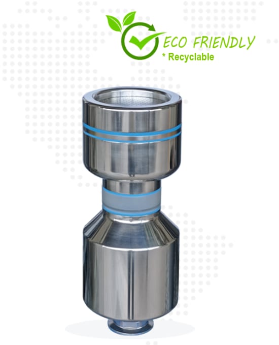 Microbial air sampler for multi-point installation in electropolished 316L stainless steel