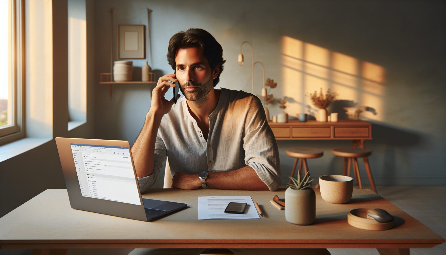 Person making a call to inquire about air sampling services – first point of contact